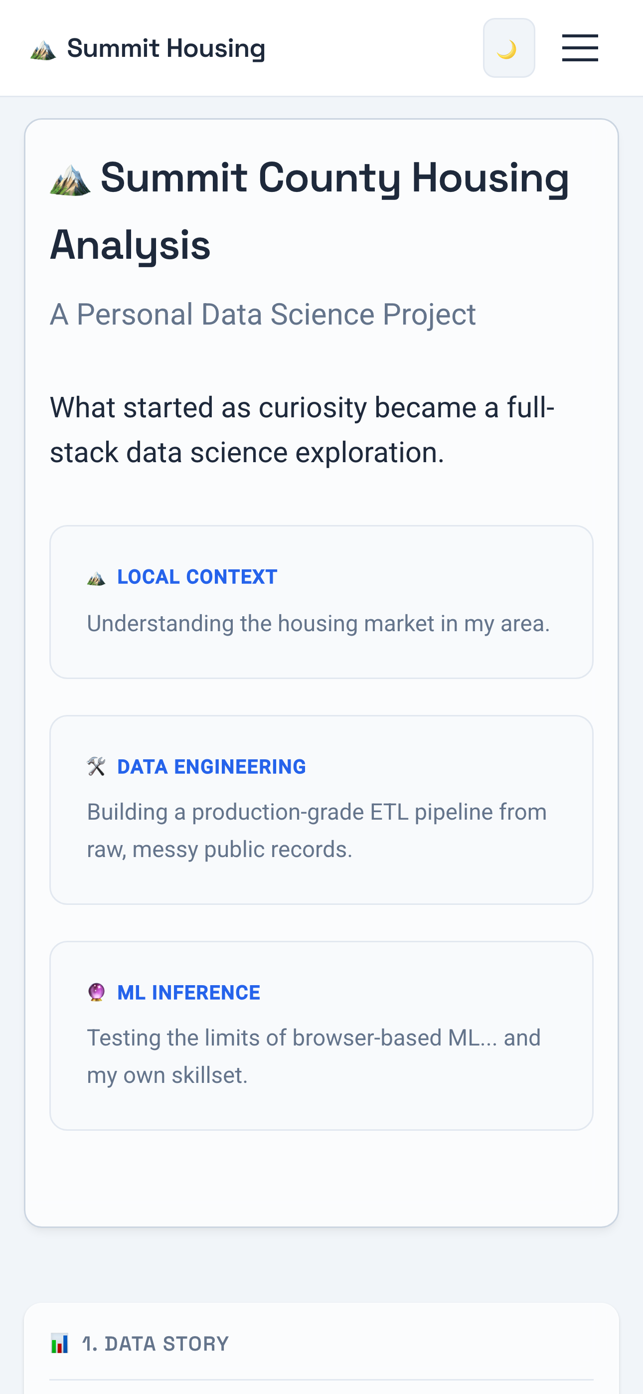 Summit Housing Analytics screenshot